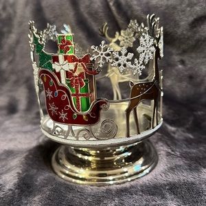 Santa’s sled, reindeer and snowflakes candle holder from Bath and Body Works
